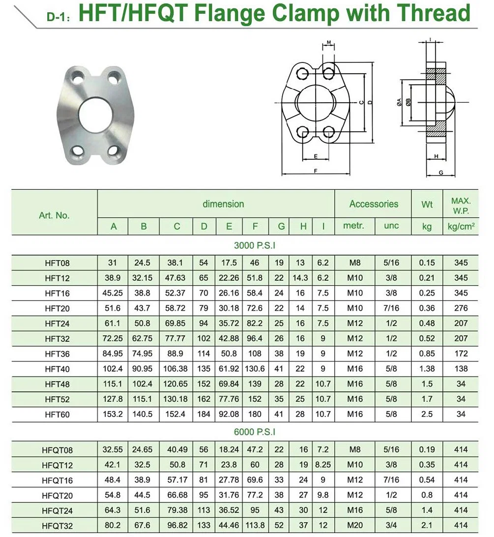 Flange Clamp for Hydraulic System