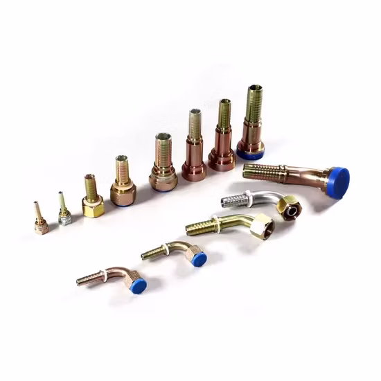 Adaptador estampado reutilizable, galvanizado o de acero inoxidable, conector métrico americano de acoplamiento rápido para manguera hidráulica de caucho (NPT JIC SAE BSP METRIC ORFS)